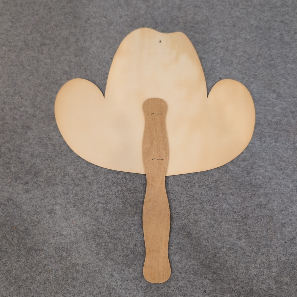 Vtg Branson Missouri Cowboy Hat Hand Fan Souvenir Music Show Capital Red White - Picture 2 of 2